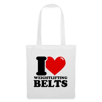 J’aime la ceinture d’haltérophilie - Fitness Haltérophilie - Sac en tissu - blanc - Devant