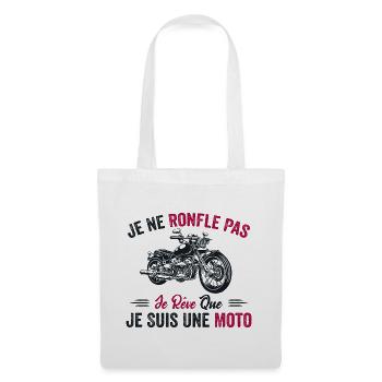 Je Ne Ronfle Pas Je Rêve Que Je Suis Une Moto - Sac en tissu - blanc - Devant