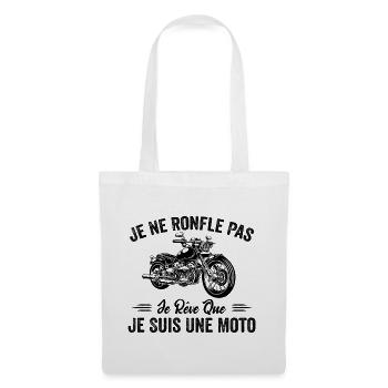 Je Ne Ronfle Pas Je Rêve Que Je Suis Une Moto - Sac en tissu - blanc - Devant