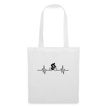 Vélo | Cyclisme | Battement de coeur | pulsation - Sac en tissu - blanc - Devant