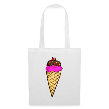 Glace dans un gaufre - Sac en tissu - blanc - Devant