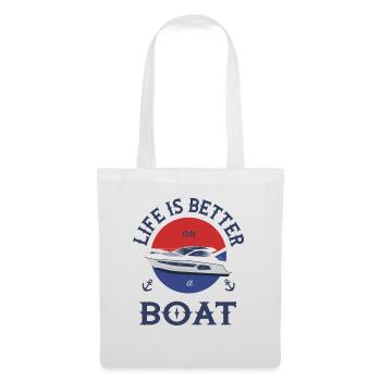 Boot Life is better - Stoffbeutel - Weiß - Vorne