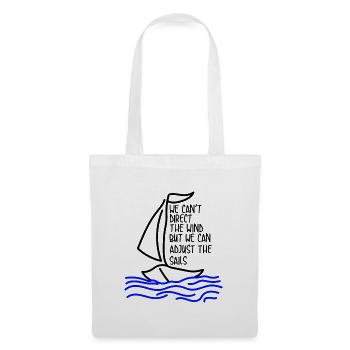 Voile | Marin cadeau | Cadeau voile drôle - Sac en tissu - blanc - Devant