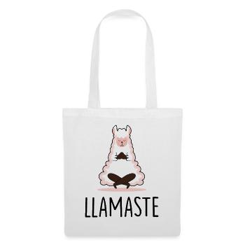 Llamaste humour yoga et lama en tailleur mignon - Sac en tissu - blanc - Devant
