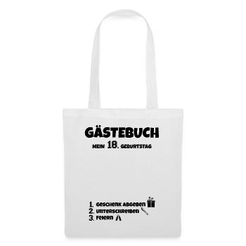 Happy Birthday 18. Geburtstag B-Day Gästeliste - Stoffbeutel - Weiß - Vorne