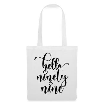 Bonjour Quatre-vingt-dix-neuf mignons anniversaire de 99 ans - Sac en tissu - blanc - Devant