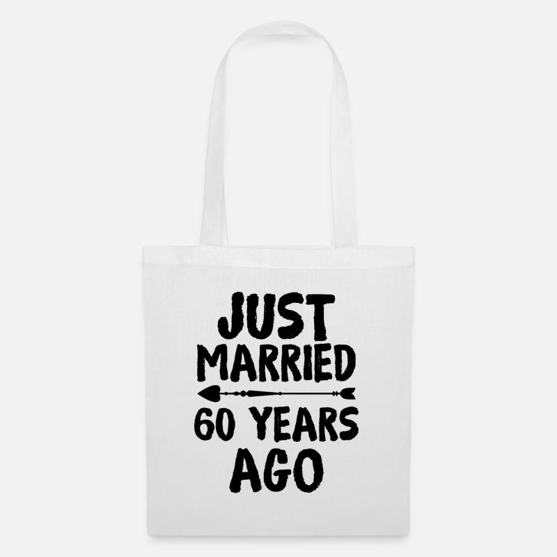 Just Married 60 Years Ago 60th Wedding Anniversary - Tote Bag - white