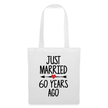 Je viens de me marier il y a 60 ans 60e anniversaire de mariage - Sac en tissu - blanc - Devant