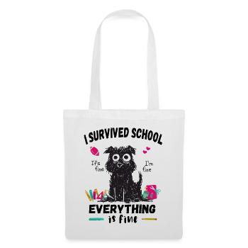 Letzter Schultag, Ich habe die Schule überlebt - Stoffbeutel - Weiß - Vorne