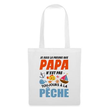 Papa Pêche Pêcheur Bébé Nourrisson Naissance - Sac en tissu - blanc - Devant
