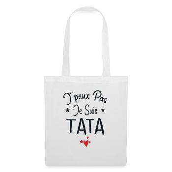 Tante / Tata / Marraine / Oncle / Nourrice / Bébé - Sac en tissu - blanc - Devant