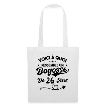 Bogosse 26 ans Cadeau Humour Anniversaire 26 ans - Sac en tissu - blanc - Devant