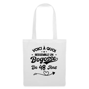 Bogosse 48 ans Cadeau Humour Anniversaire 48 ans - Sac en tissu - blanc - Devant