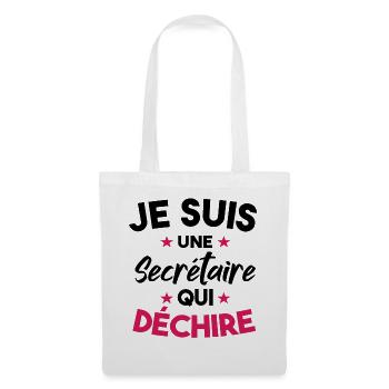 Je Suis Une Secrétaire Qui Déchire - Sac en tissu - blanc - Devant