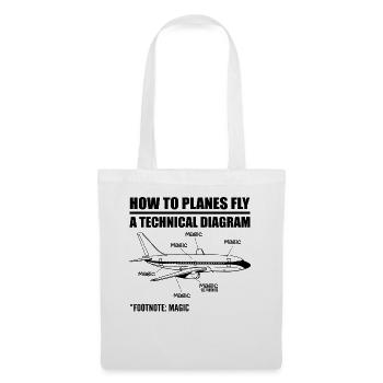 How Planes Fly Funny Aviation Engineer Pilot Airpl - Sac en tissu - blanc - Devant