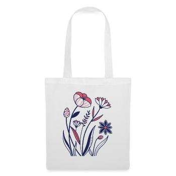 Blumen - Frühling - Sommer - Blüten - Stoffbeutel - Weiß - Vorne
