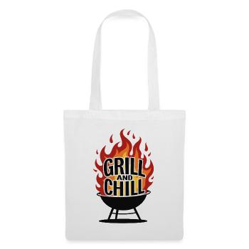Grillen & Chillen Grill-Logo Grill and Chill - Stoffbeutel - Weiß - Vorne