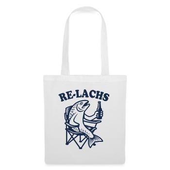Re-Lachs Relax - Fisch - Angler Geschenk - Stoffbeutel - Weiß - Vorne