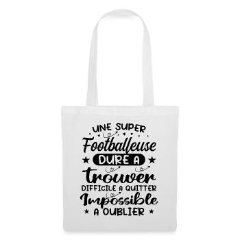 Une Super Footballeuse - Cadeau footballeuse - Sac en tissu - blanc - Devant