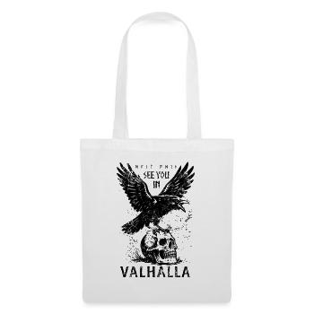 Odin Rabe - See you in Valhalla - Mythologie - Stoffbeutel - Weiß - Vorne