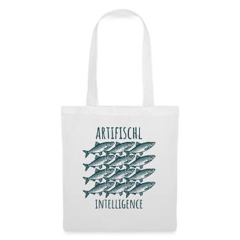 Artifischl Intelligence - Hering Schwarm Wortspiel - Stoffbeutel - Weiß - Vorne