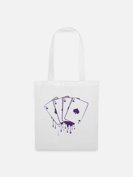 Spielkarte Poker Pokerspieler Geschenk Kartenspiel - Stoffbeutel - Weiß