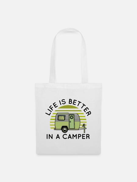 Das Leben ist besser in einem Camper - Stoffbeutel - Weiß