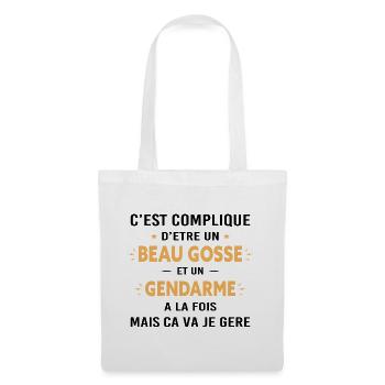 Beaugosse Gendarme Cadeau gendarme - Sac en tissu - blanc - Devant