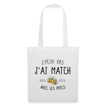 J'peux pas j'ai match avec les potes humour apéro - Sac en tissu - blanc - Devant