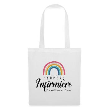 super infirmière cadeau meilleure infirmiere - Sac en tissu - blanc - Devant