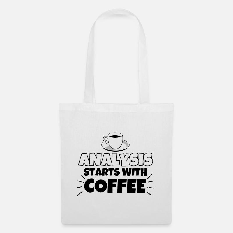 Analyse Kaffee lustiger Spruch - Stoffbeutel - Weiß