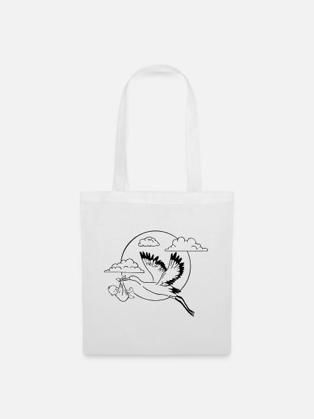 Baby Stork Pregnant Daughter Son Birth Family - Tote Bag - white