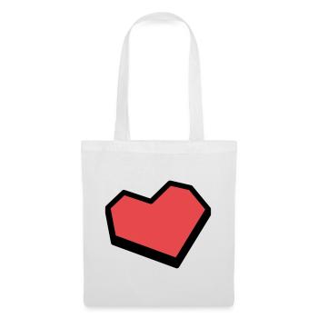 coeur rouge angulaire grossier - Sac en tissu - blanc - Devant
