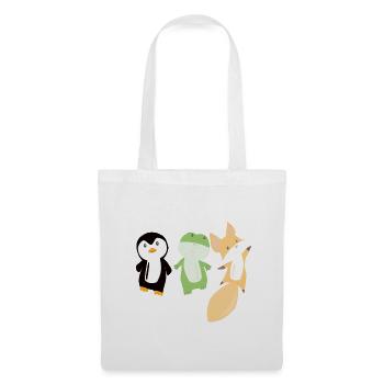 Pinguin Fuchs Frosch lustige Tiere Kids - Stoffbeutel - Weiß - Vorne