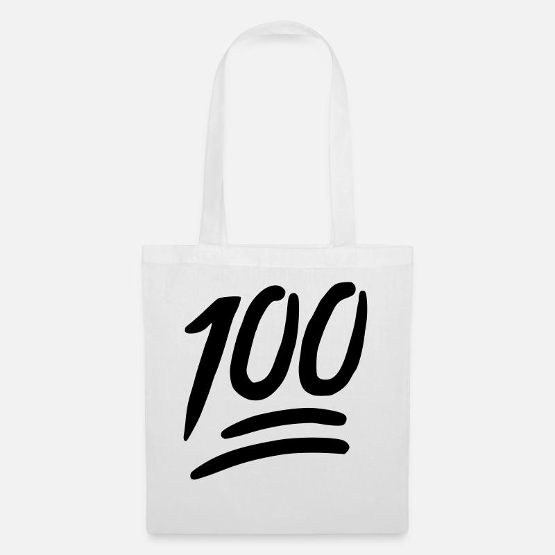 Emoji 100 sketch black - Tote Bag - white