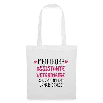 Souvent Imitée Meilleure Assistante Vétérinair - Sac en tissu - blanc - Devant