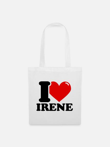 I love irene Vorname - Stoffbeutel - Weiß