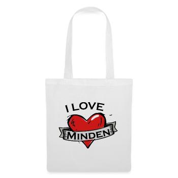 Minden - Ich liebe Stadtnamen in Tattoo Stil - Stoffbeutel - Weiß - Vorne