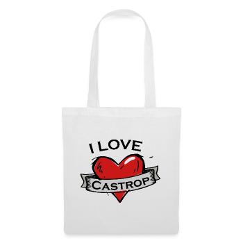 Castrop - Ich liebe Stadtnamen in Tattoo Stil - Stoffbeutel - Weiß - Vorne
