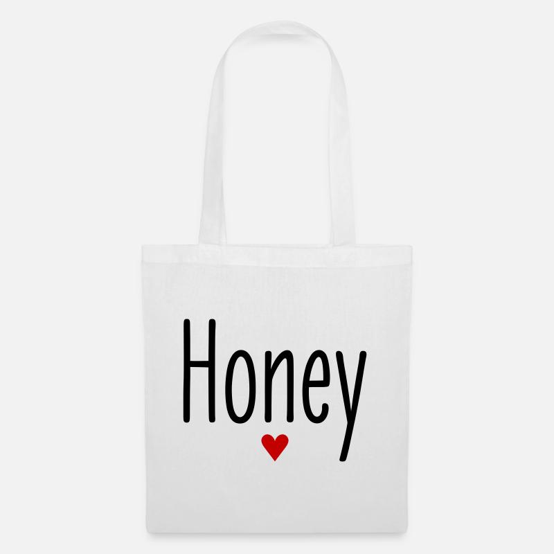 Valentinstag, Spitzname, Honey, Herz, Liebe, Paare - Stoffbeutel - Weiß