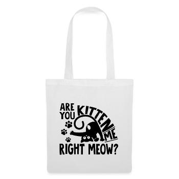 Katze miau T shirt Geschenk Katzen Perser Angora - Stoffbeutel - Weiß - Vorne