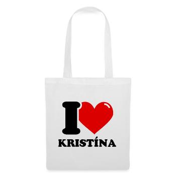 I love kristína Vorname - Stoffbeutel - Weiß - Vorne