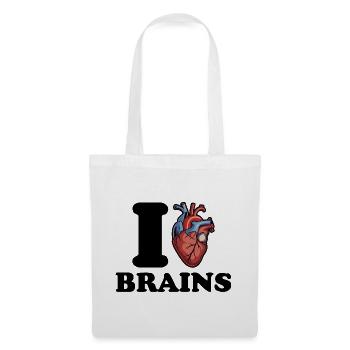 Ich liebe Brains - Stoffbeutel - Weiß - Vorne