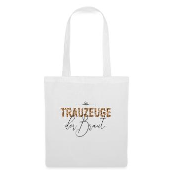 Trauzeuge der Braut JGA Hochzeit Geschenk Glitzer - Stoffbeutel - Weiß - Vorne