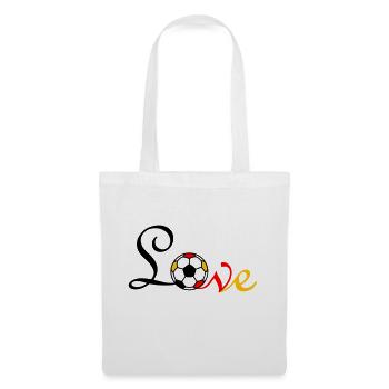 Fußball Liebe 2 Flock - Stoffbeutel - Weiß - Vorne