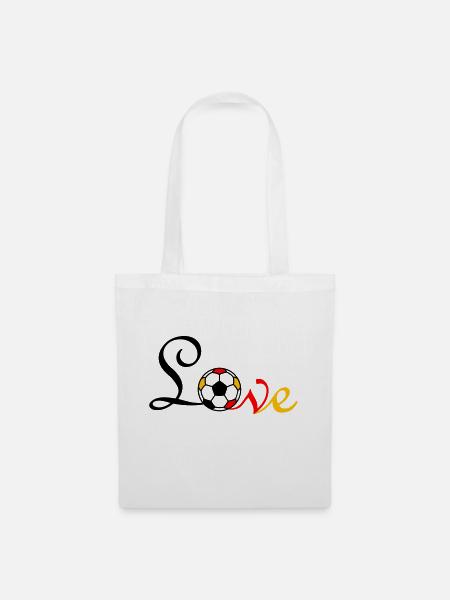 Fußball Liebe 2 Flock - Stoffbeutel - Weiß