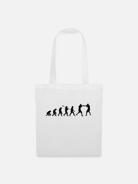 Evolution des Boxens | Boxer-Geschenk - Stoffbeutel - Weiß