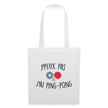 J'peux pas j'ai ping-pong - Sac en tissu - blanc - Devant