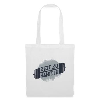 Zeit Zu Hanteln Kraftsport Bodybuilding Gym Lustig - Stoffbeutel - Weiß - Vorne