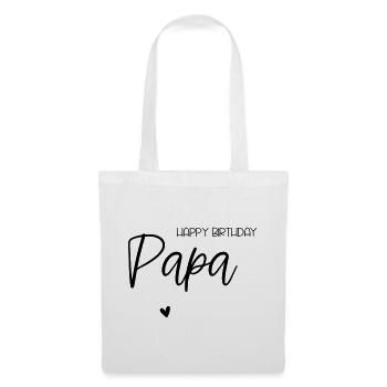 Happy Birthday Papa - Stoffbeutel - Weiß - Vorne